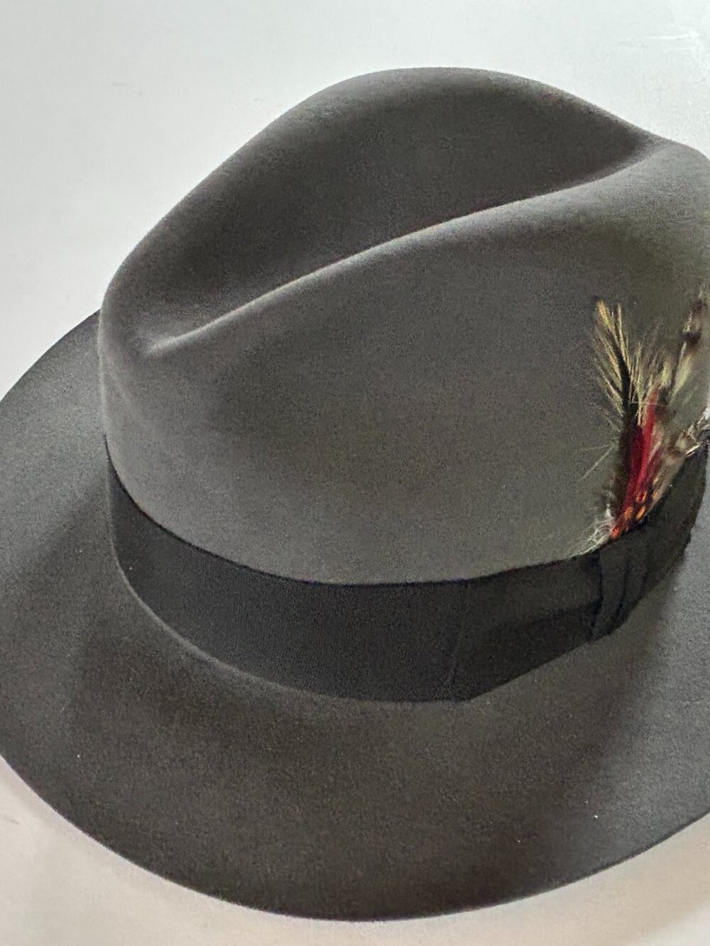 Flechet, fedora, fur felt, gray, XL, like new.